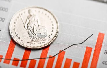 Sanierungsfall tiefrote Bundesfinanzen: Bild zeigt eine Schweizer Münze vor einem Balkendiagramm.